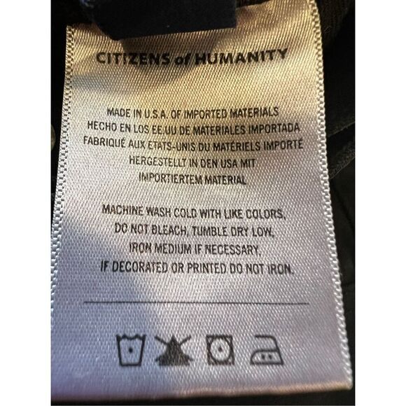 Citizens of Humanity Women's Black Annina Corduroy Wide Leg Pants Size 24 NWOT - Picture 11 of 13